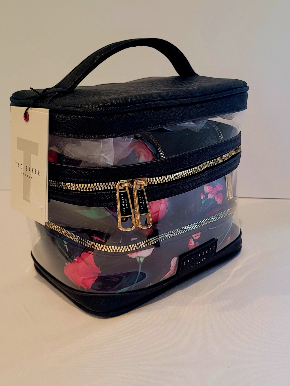 Ted Baker Clear & Floral Makeup Case - 4 Pieces - Picture 2 of 4